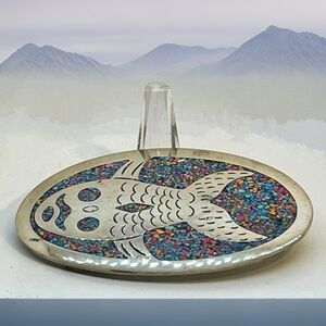 Vintage 70's Sealife Alpaca Alloy Silver Southwest Artistry Belt Buckle